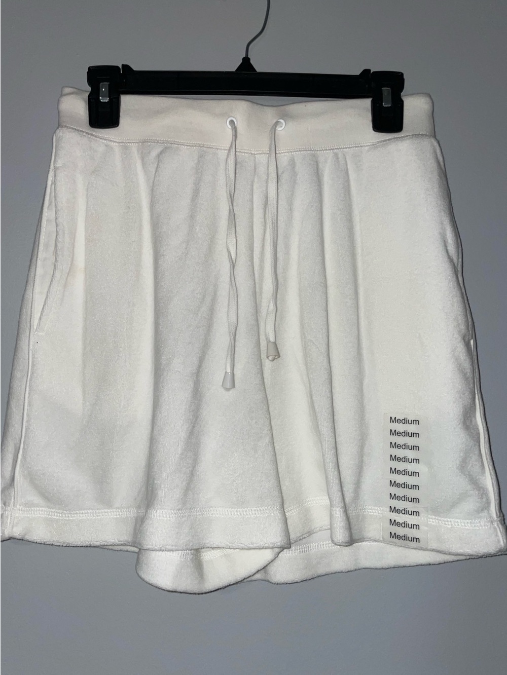 🐑NWT St John’s Bay White Drawstring Terry Shorts - Women